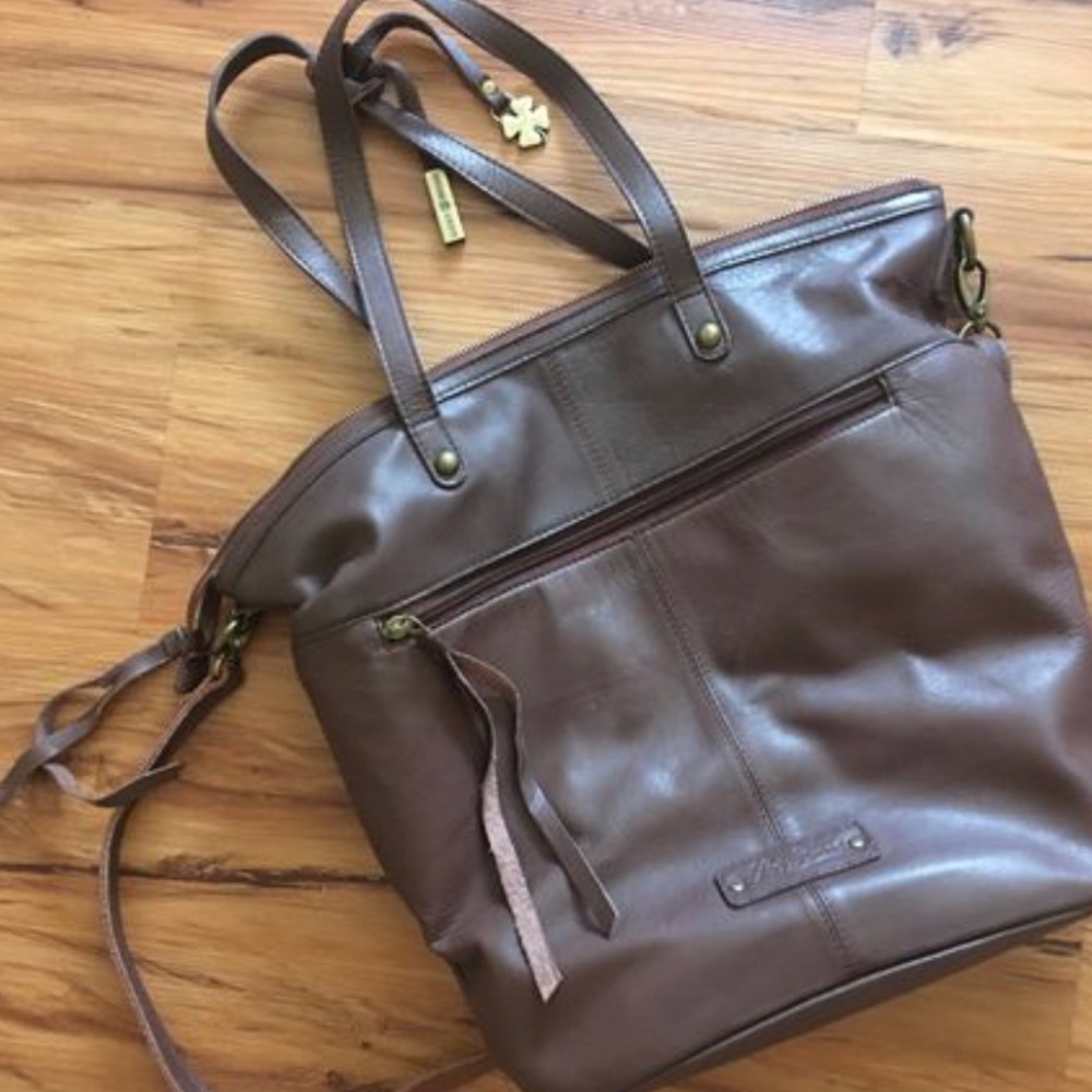 Lucky Brand Dark Brown Leather Messenger Bag